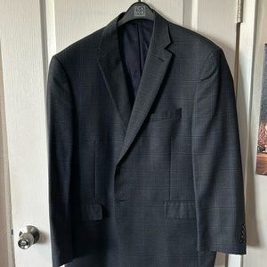 Joseph Banks Reserve wool brown  Blazer with blue, black and tan strips.